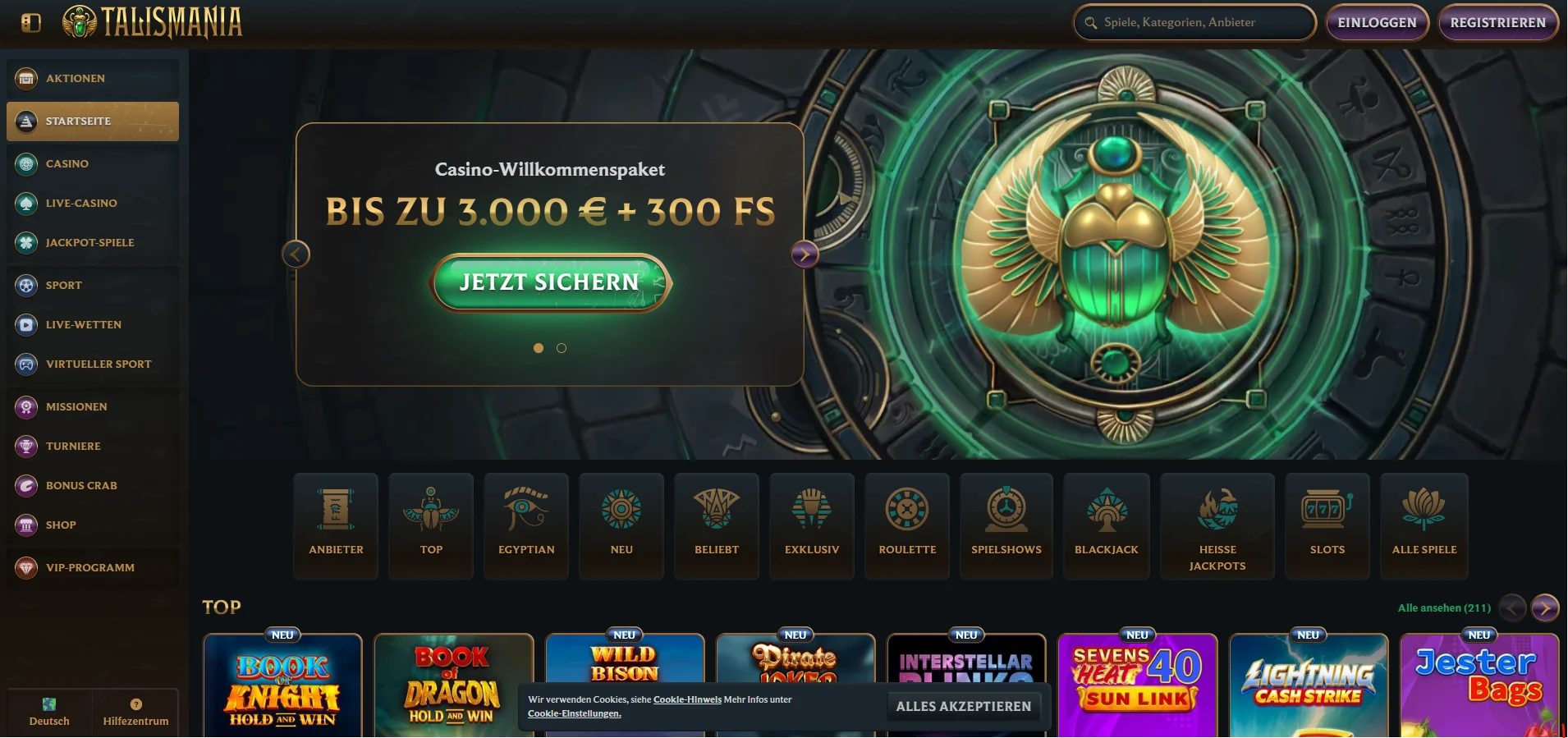 Talismania Casino Übersicht